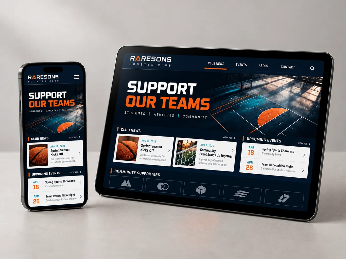 Original photographic concept: booster club website